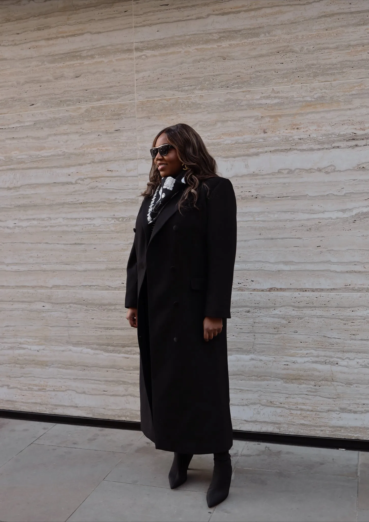 London Duster Coat in Onyx Black