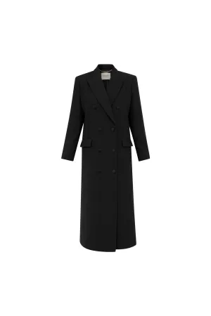 London Duster Coat in Onyx Black