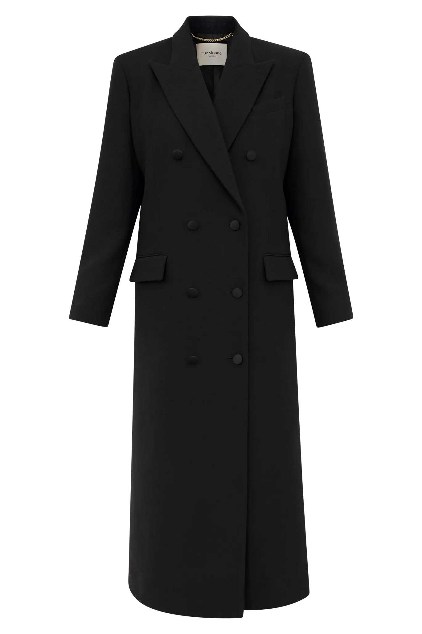 London Duster Coat in Onyx Black