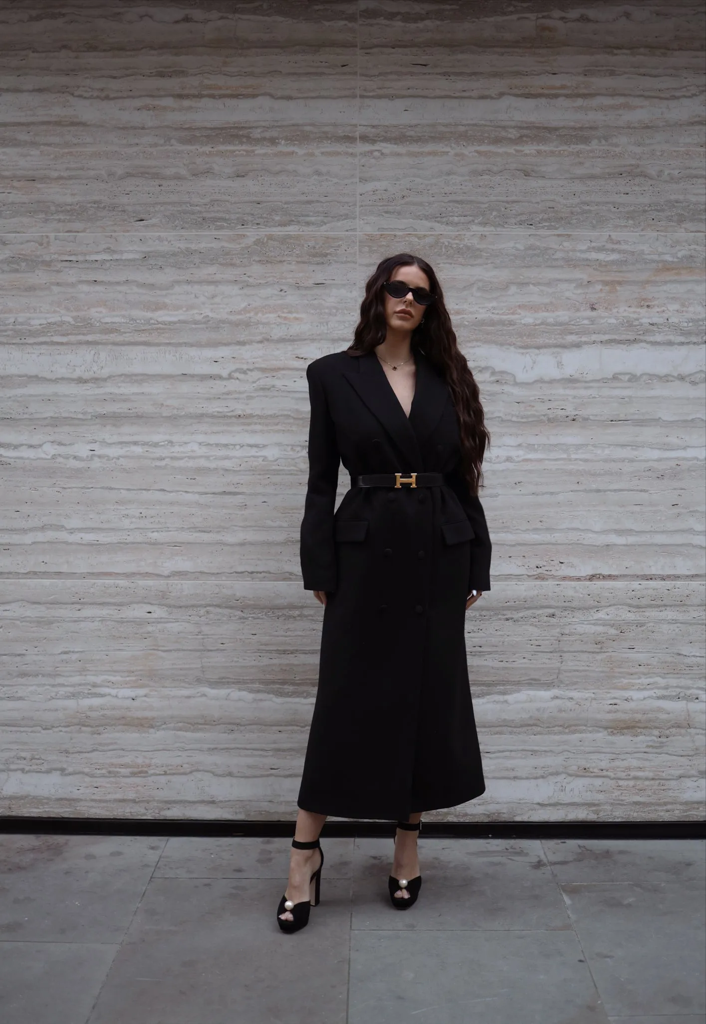 London Duster Coat in Onyx Black