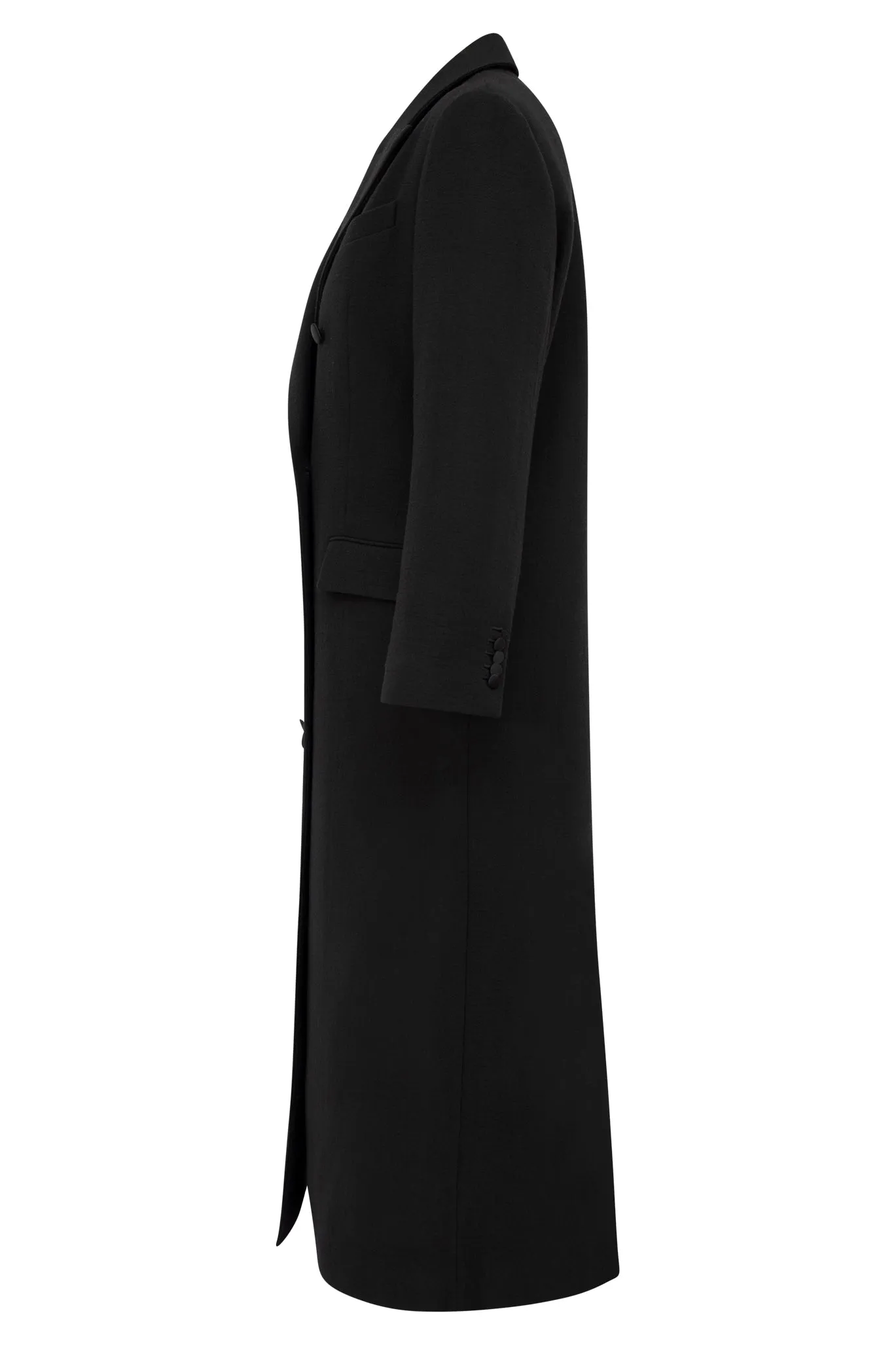 London Duster Coat in Onyx Black