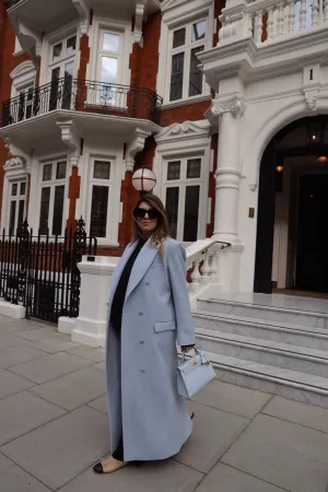 London Duster Coat in Powder Blue
