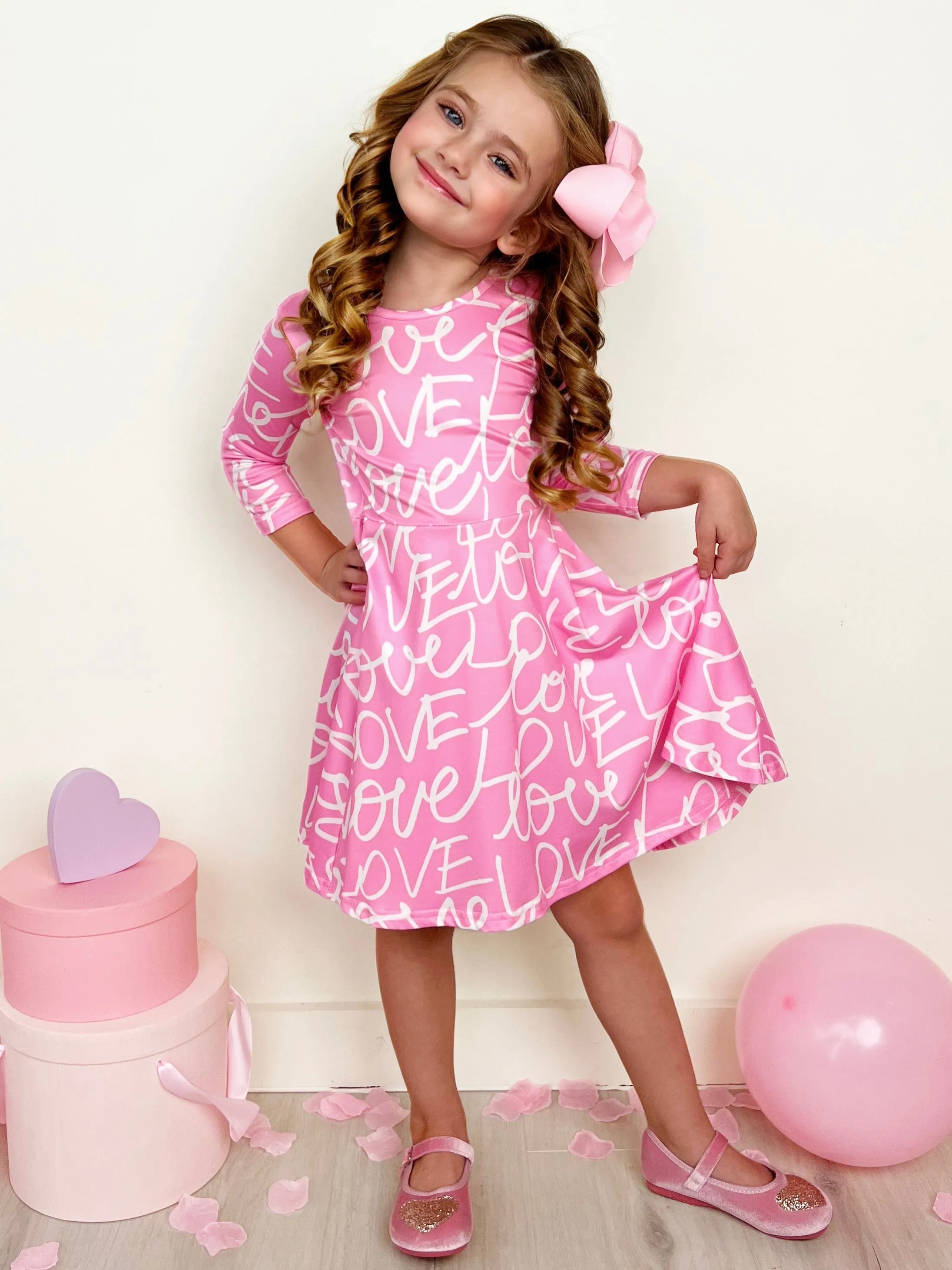 Love Letters Twirly Long Sleeve Skater Dress