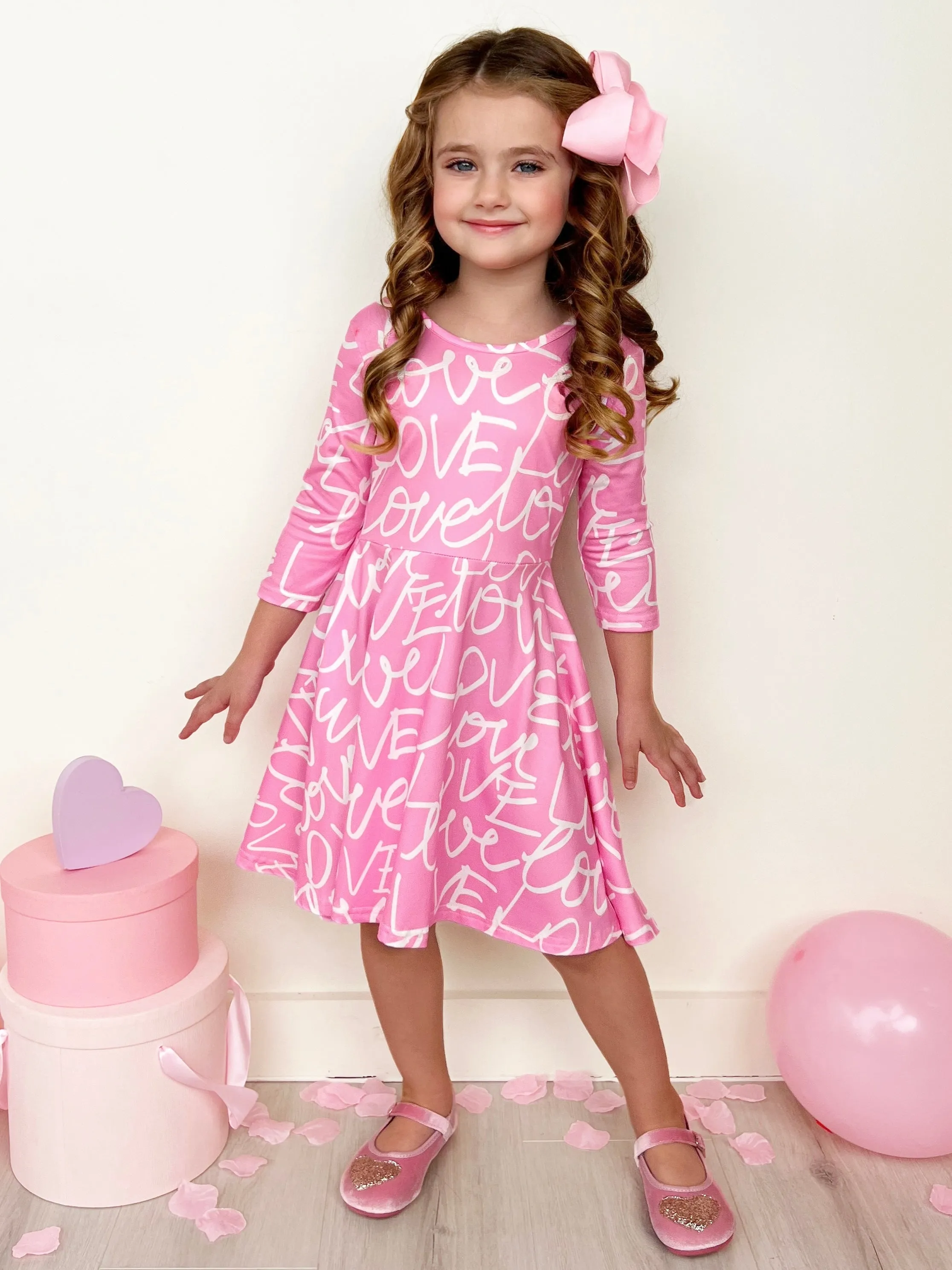 Love Letters Twirly Long Sleeve Skater Dress