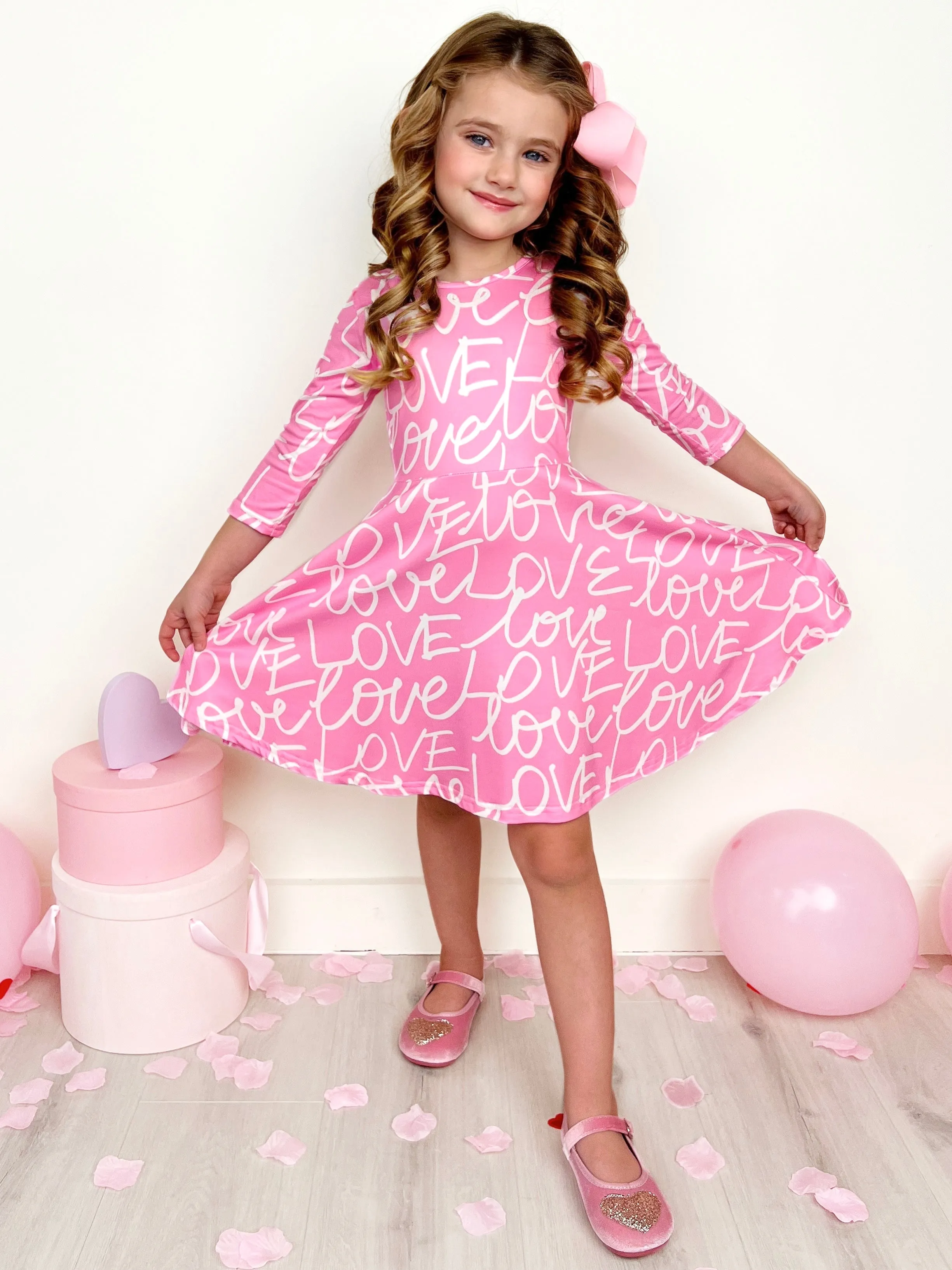 Love Letters Twirly Long Sleeve Skater Dress