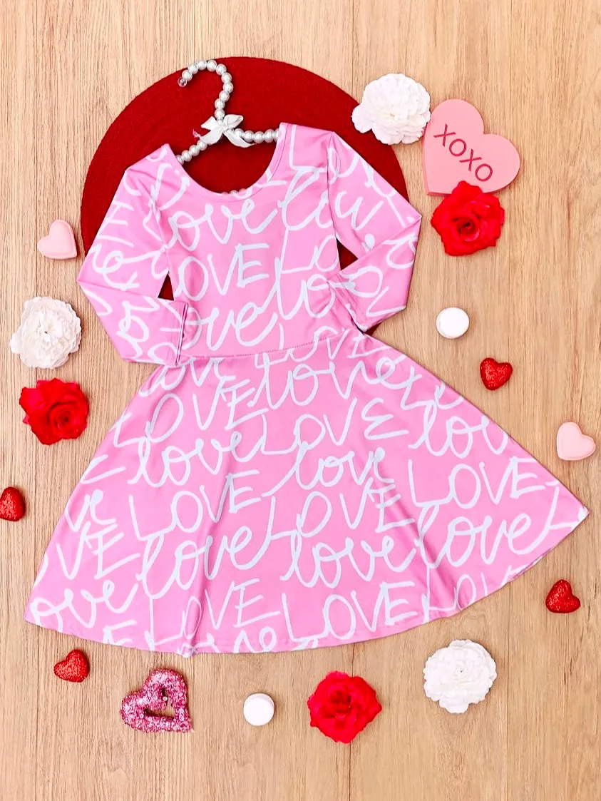 Love Letters Twirly Long Sleeve Skater Dress