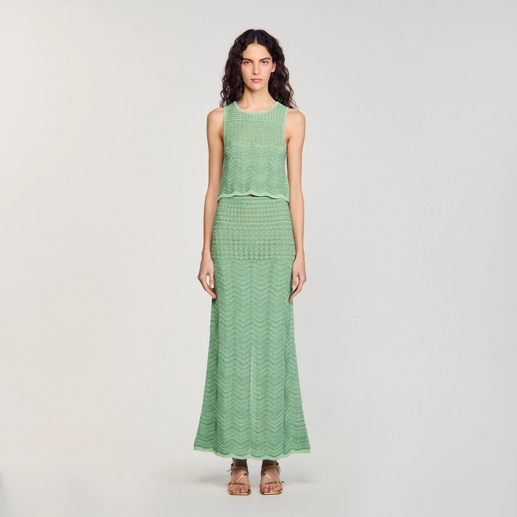 Lulu Decorative Knit Top Mint