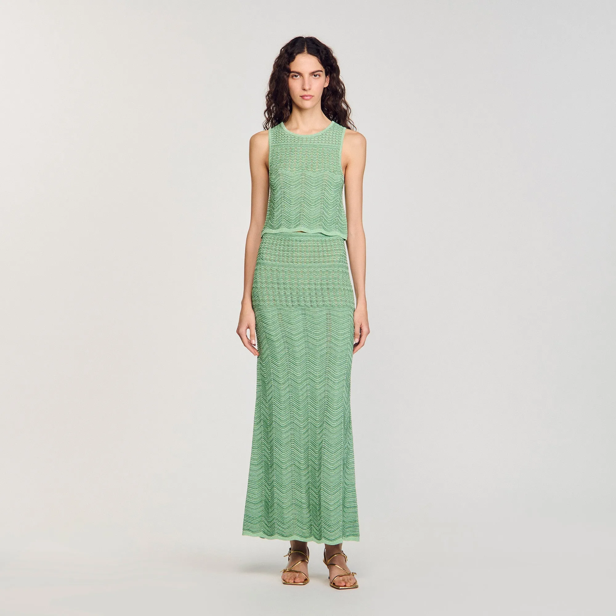 Lulu Decorative Knit Top Mint