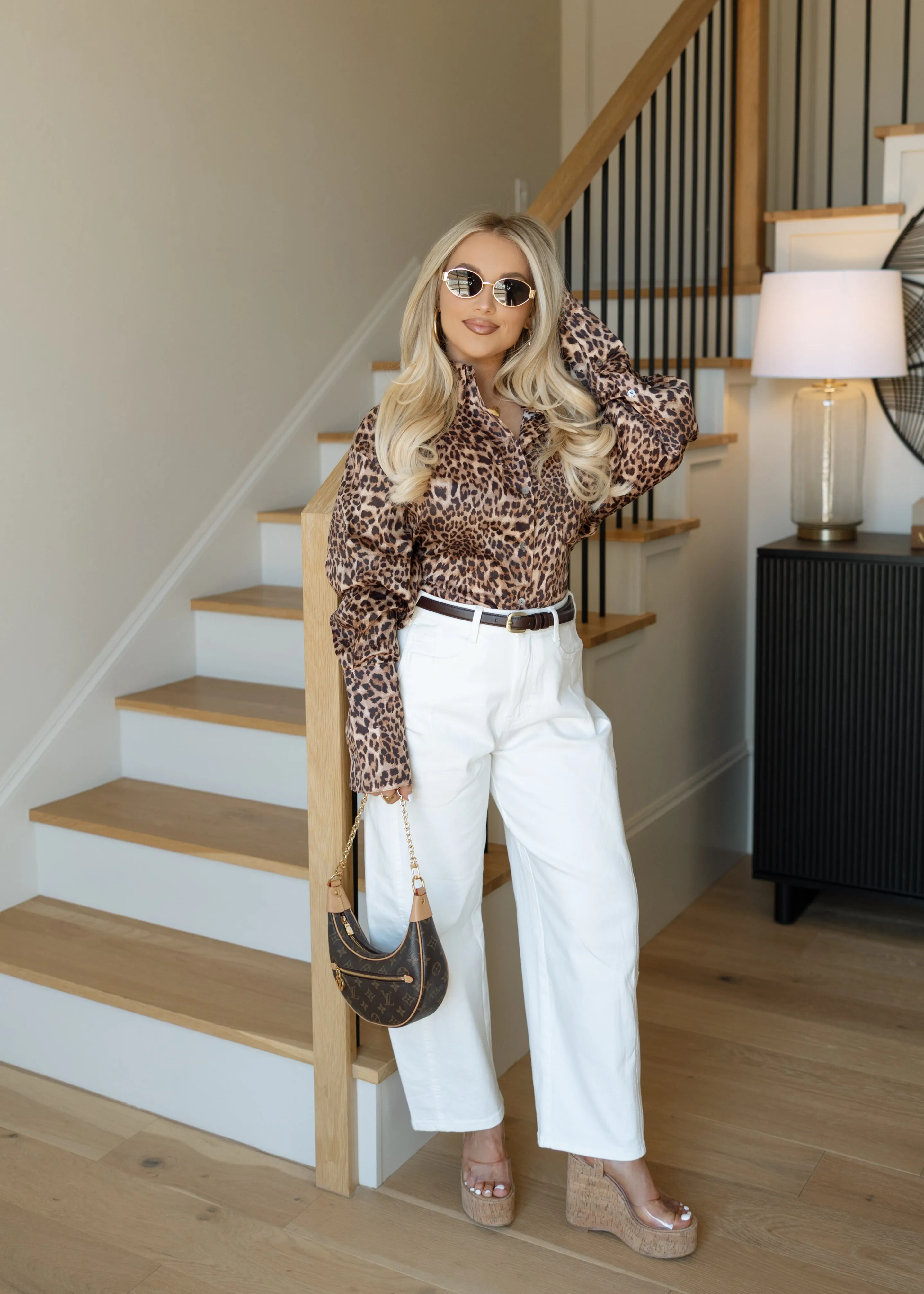 Lynn Leopard Button Down Top
