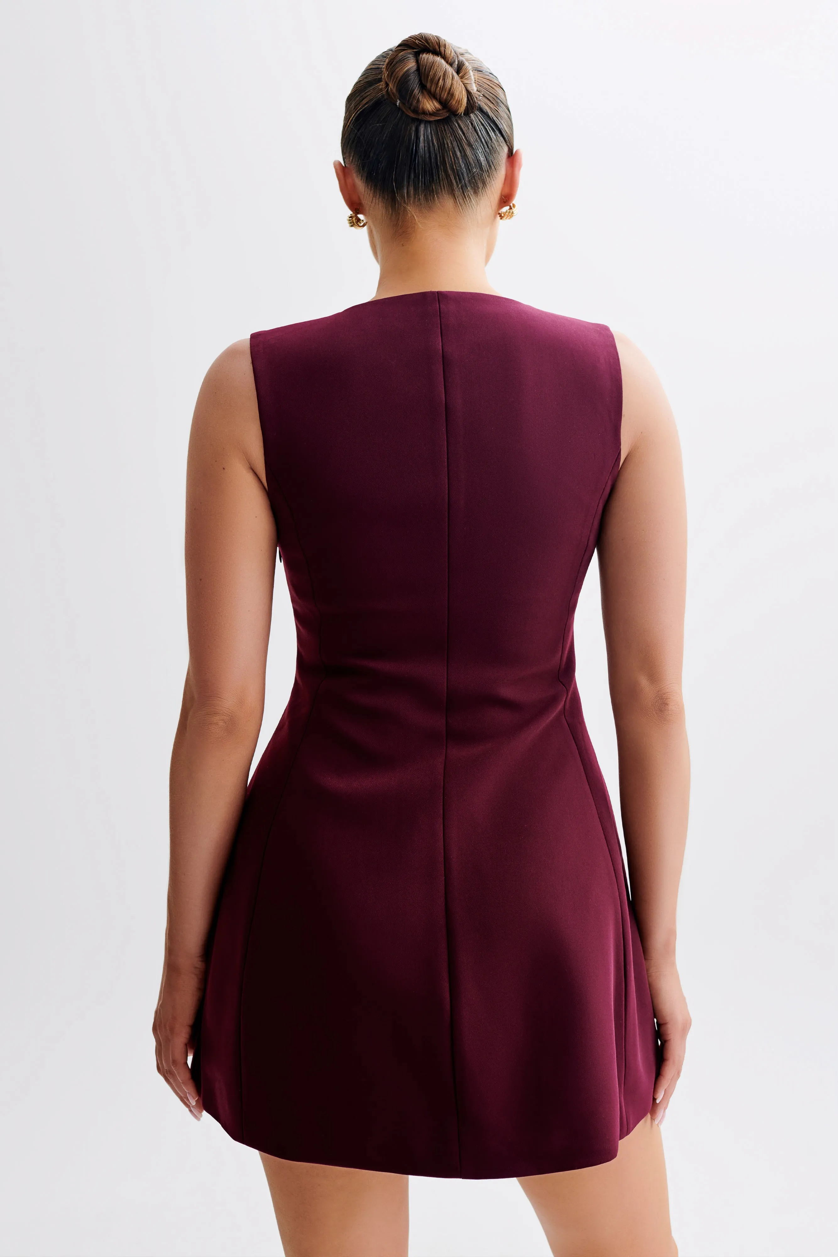 Lysandre Crepe Mini Dress - Plum