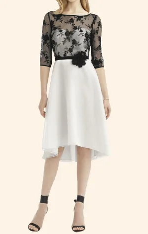 MACloth Half Sleeves Lace High Low Bridesmaid Dress Wedding Party Formal Gown