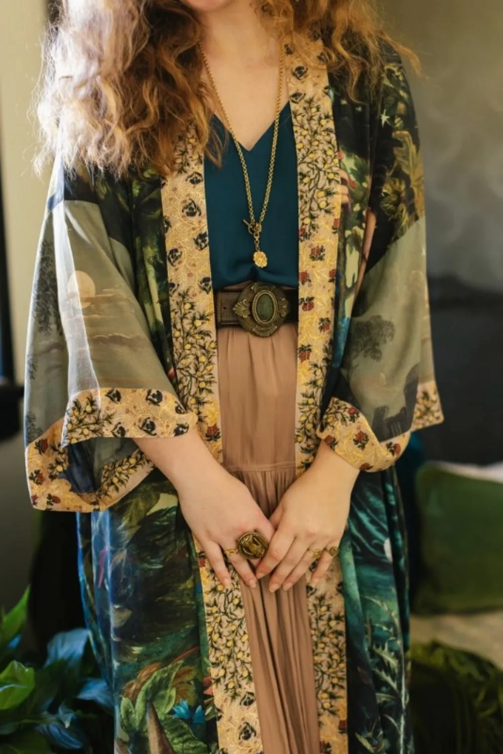 MARKET OF STARS BELLA NOTTE BAMBOO DUSTER KIMONO WITH BUNNY   MOON