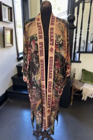 MARKET OF STARS COURAGE DEAR HEART BAMBOO KIMONO DUSTER WITH SACRED HEART