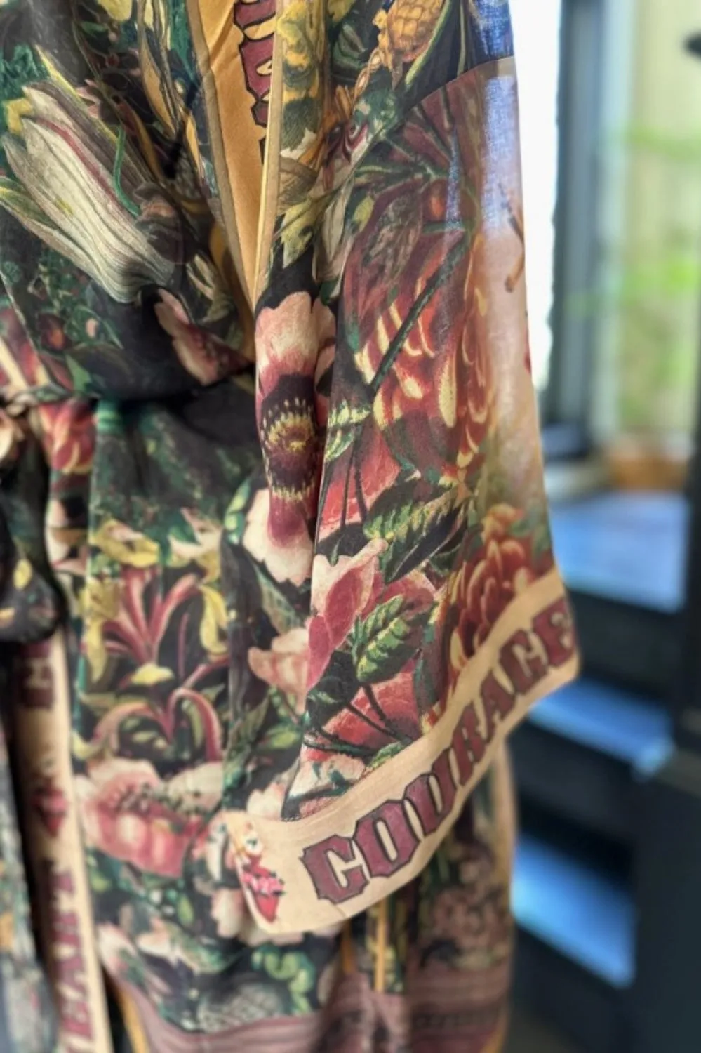 MARKET OF STARS COURAGE DEAR HEART BAMBOO KIMONO DUSTER WITH SACRED HEART