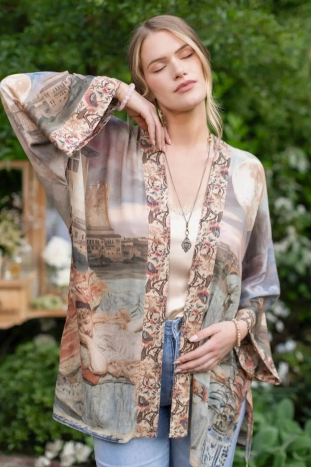 MARKET OF STARS IMAGINARIUM MATINEE MID LENGTH DUSTER BAMBOO KIMONO
