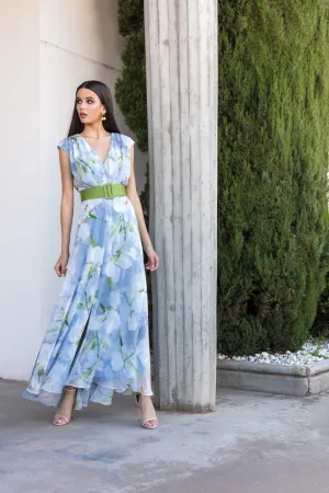 Matilde Cano Lucia Blue & White Floral Print Dress