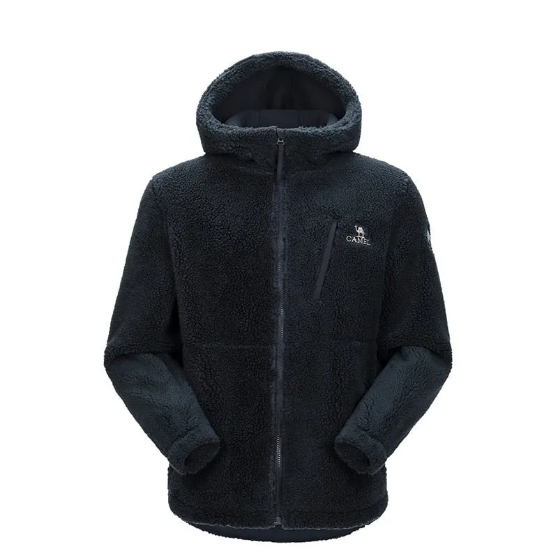 Men's Winter Coats Gold Outdoor Polar Fleece Jacket Autumn Warm Thicken Hooded Coats