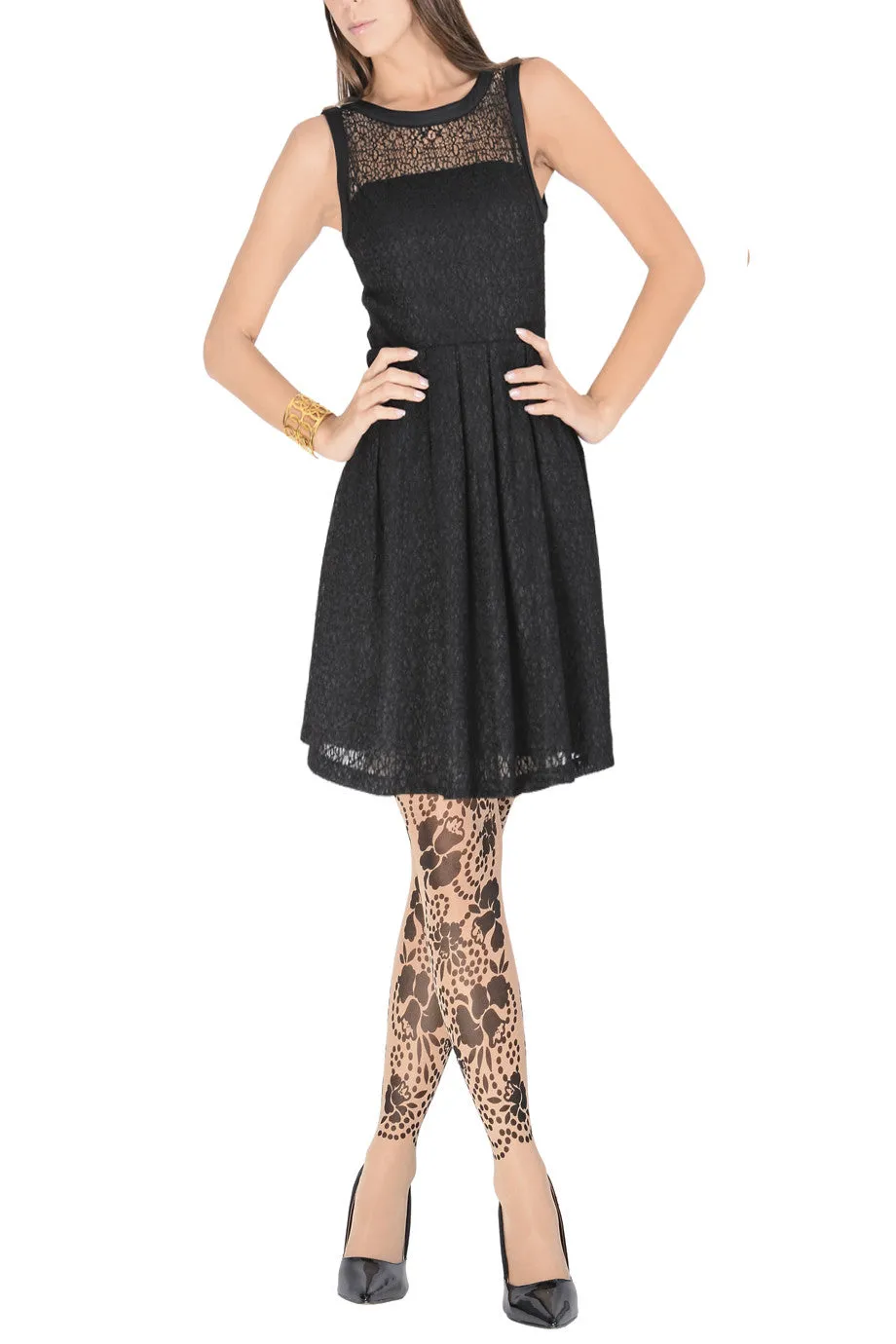MISMA Black Lace Sleeveless Dress
