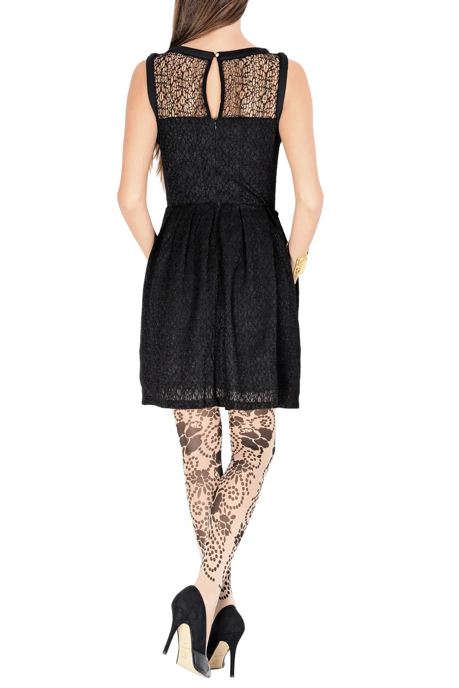 MISMA Black Lace Sleeveless Dress
