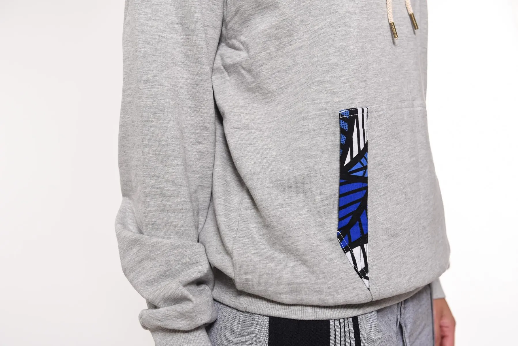 MU Cotton Fleece Hoodies with Kitenge