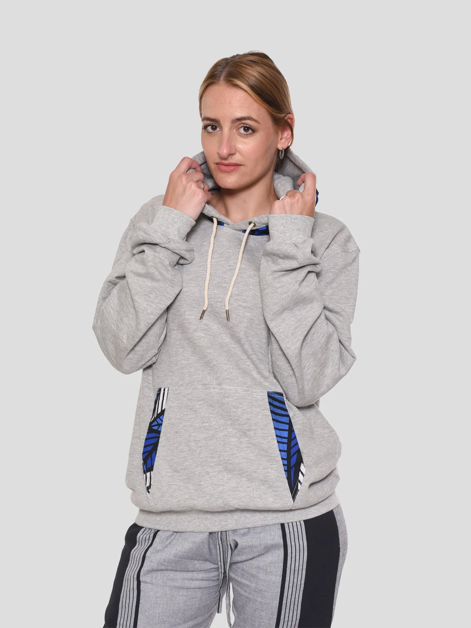 MU Cotton Fleece Hoodies with Kitenge