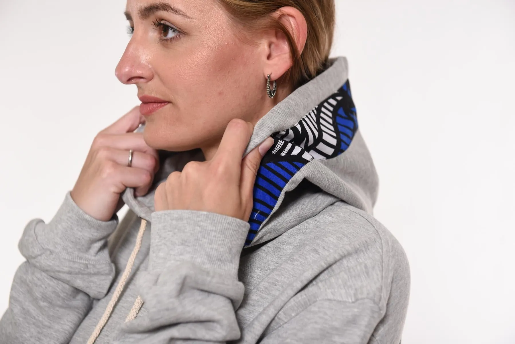 MU Cotton Fleece Hoodies with Kitenge
