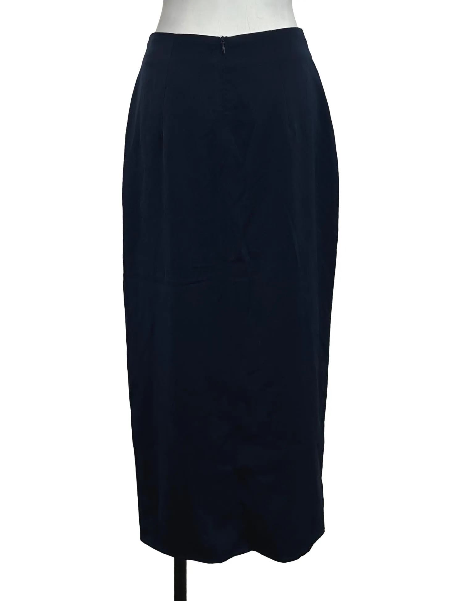 Navy Blue Front Slit Skirt