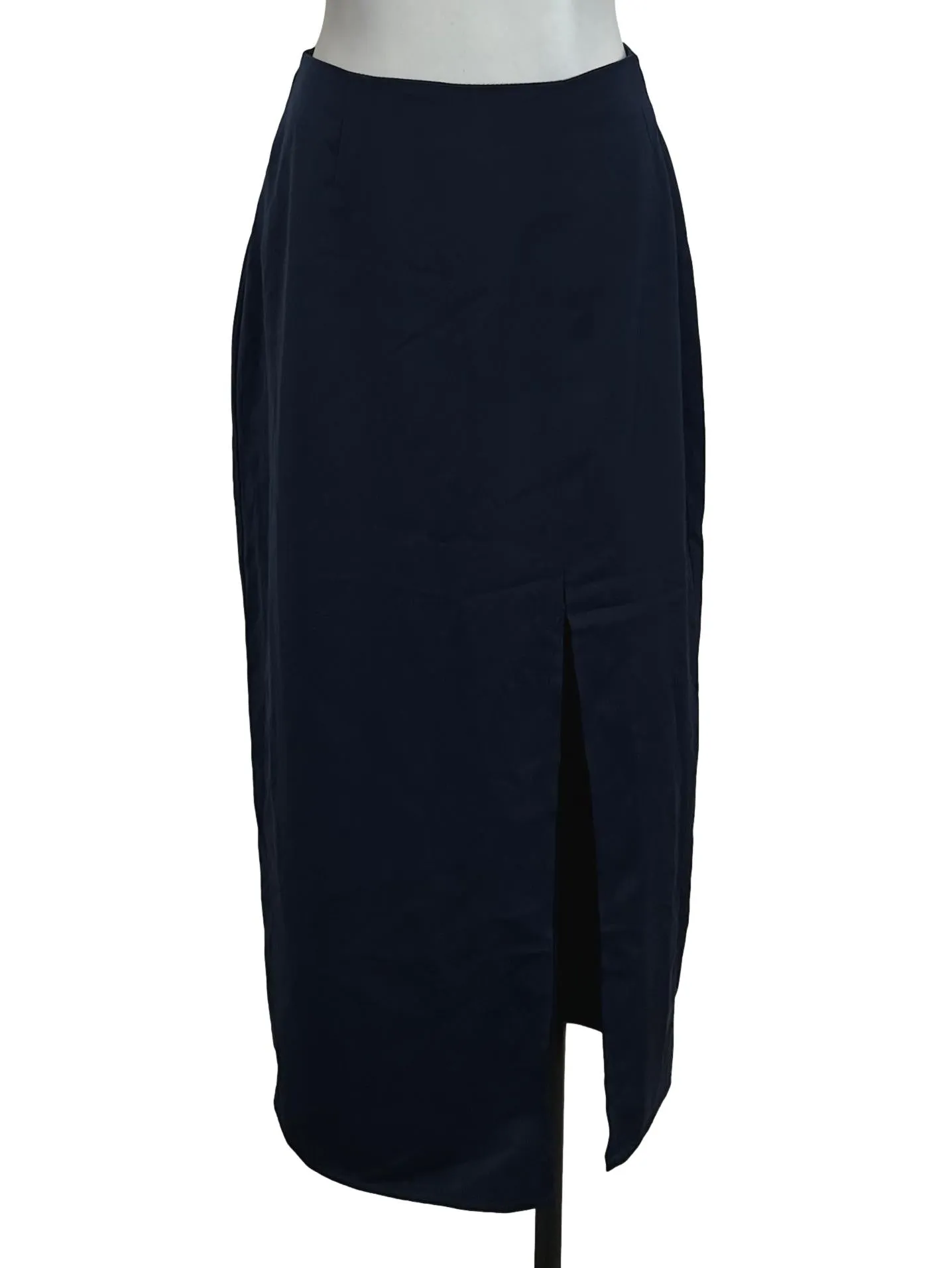 Navy Blue Front Slit Skirt