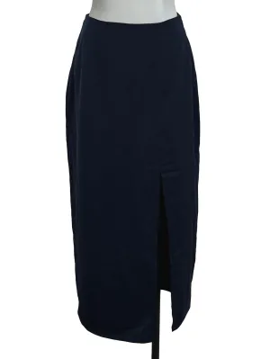 Navy Blue Front Slit Skirt