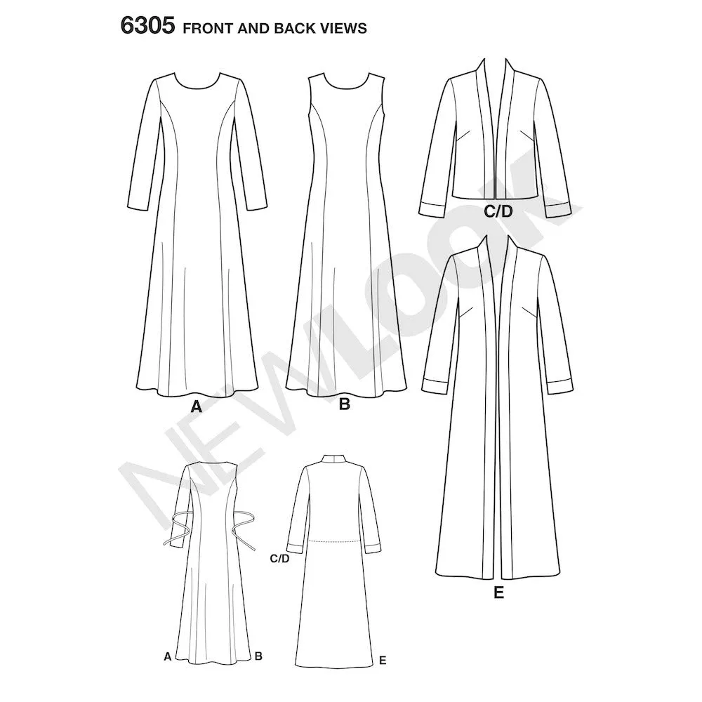 Newlook Pattern 6305 Misses Dresses