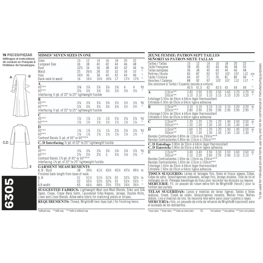 Newlook Pattern 6305 Misses Dresses