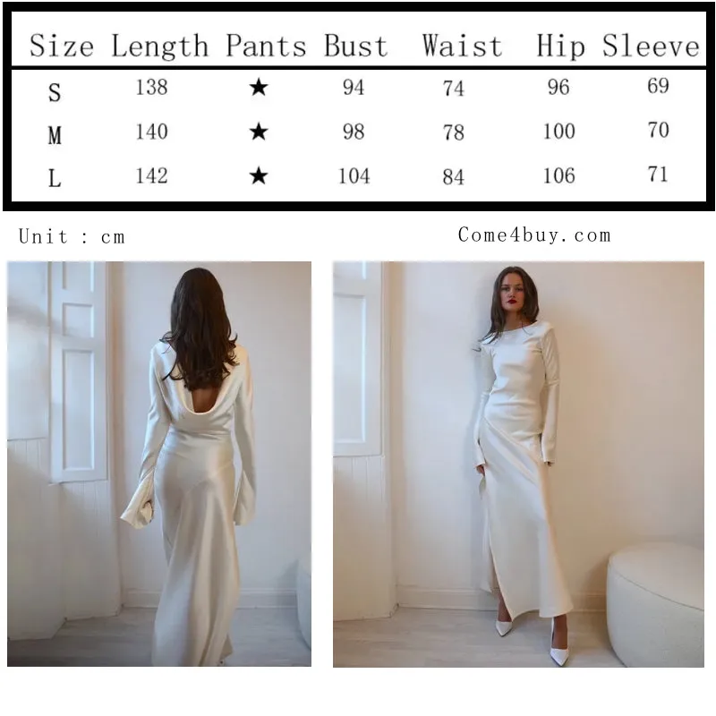 O-neck Long Sleeve Backless Split Birthday Party Dresses