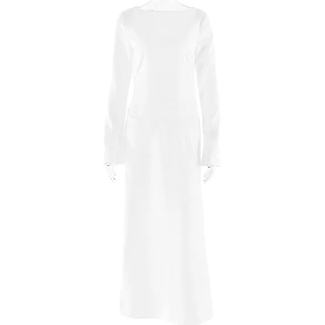 O-neck Long Sleeve Backless Split Birthday Party Dresses