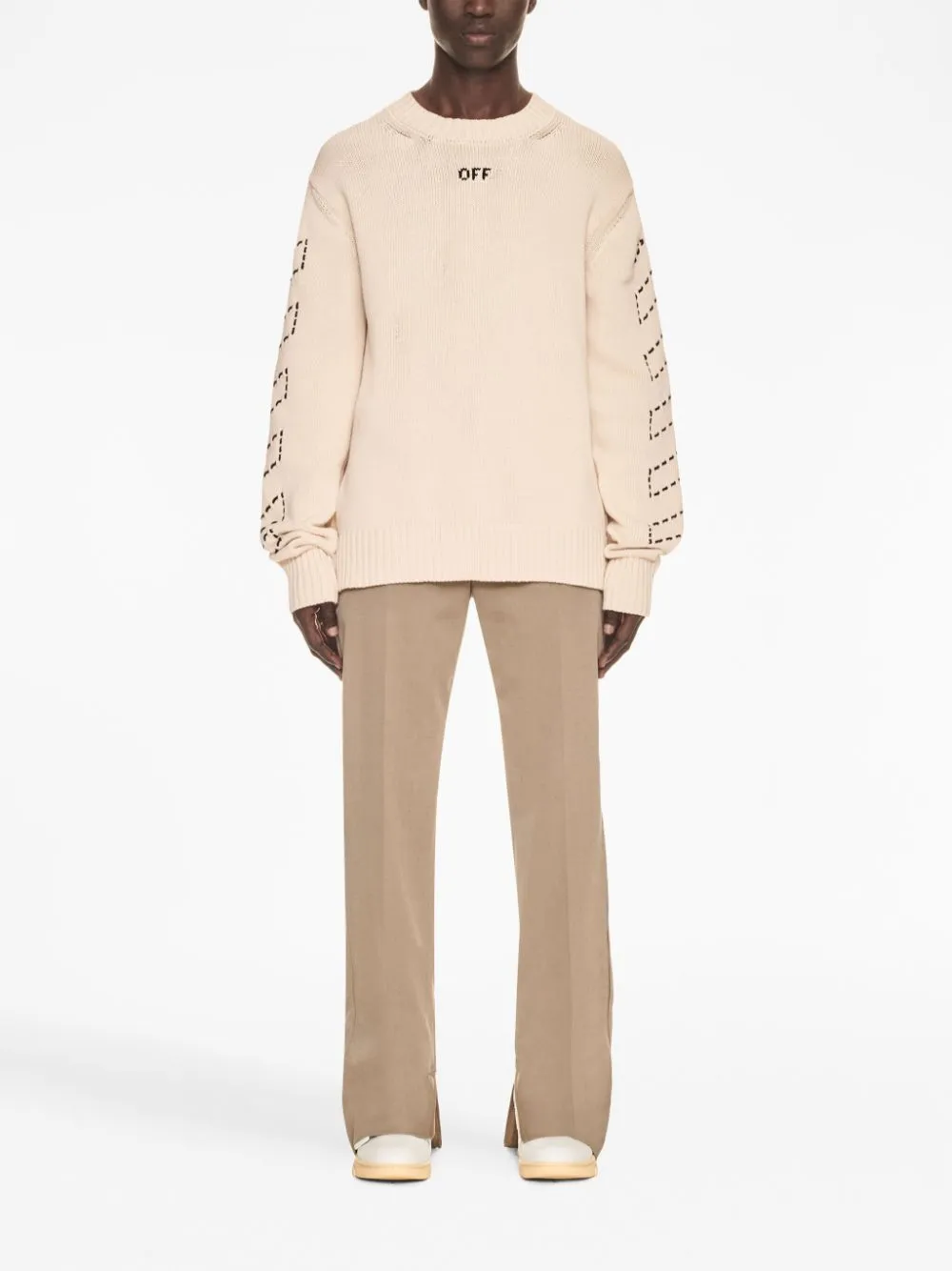 Off White Sweaters Beige