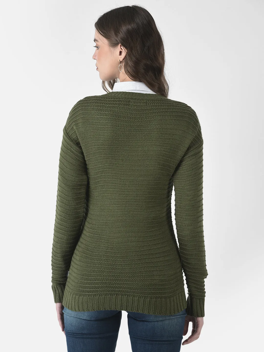 Olive Green Fitted Sweater