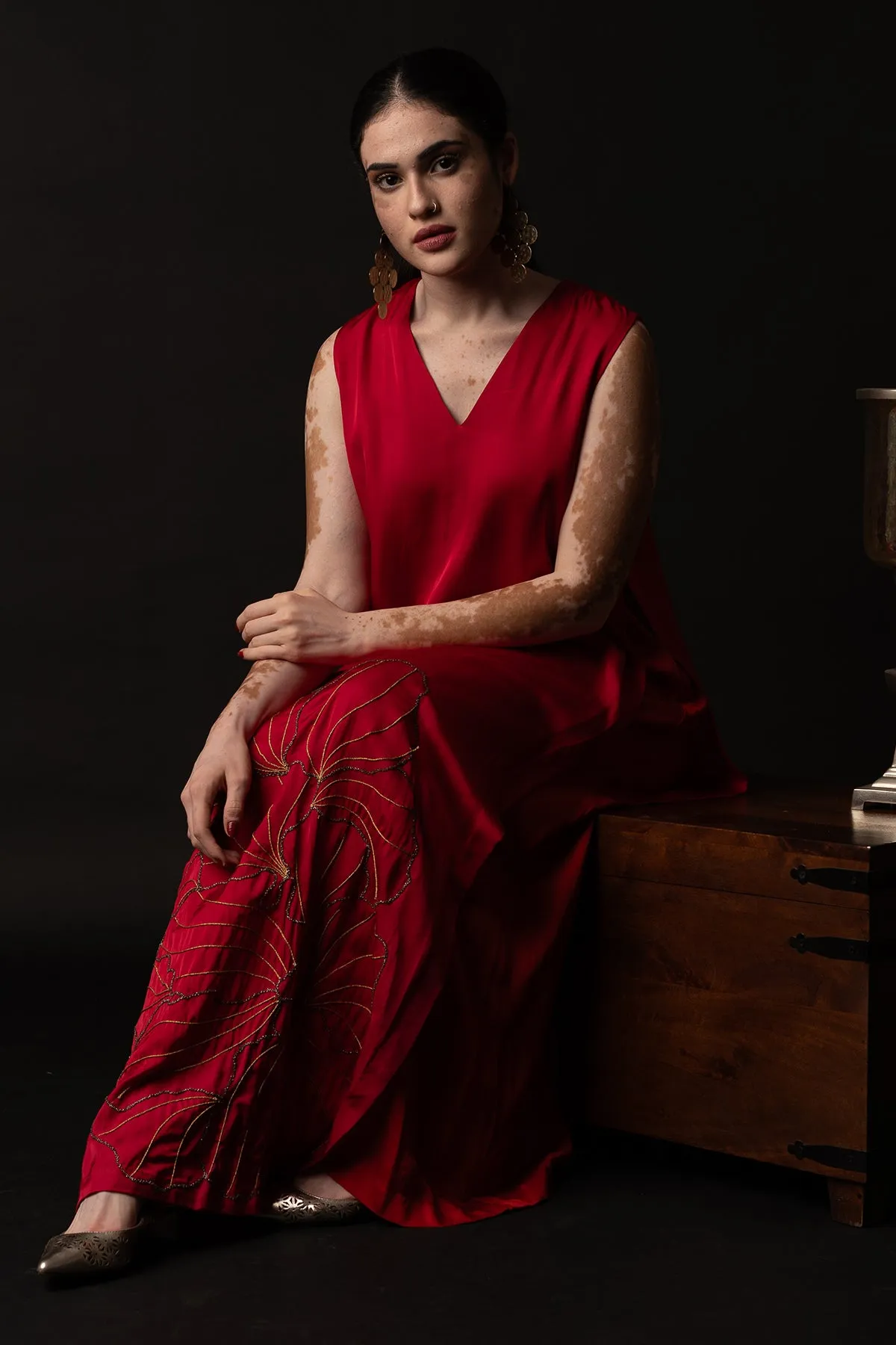 Ombre Embroidered Maxi Dress