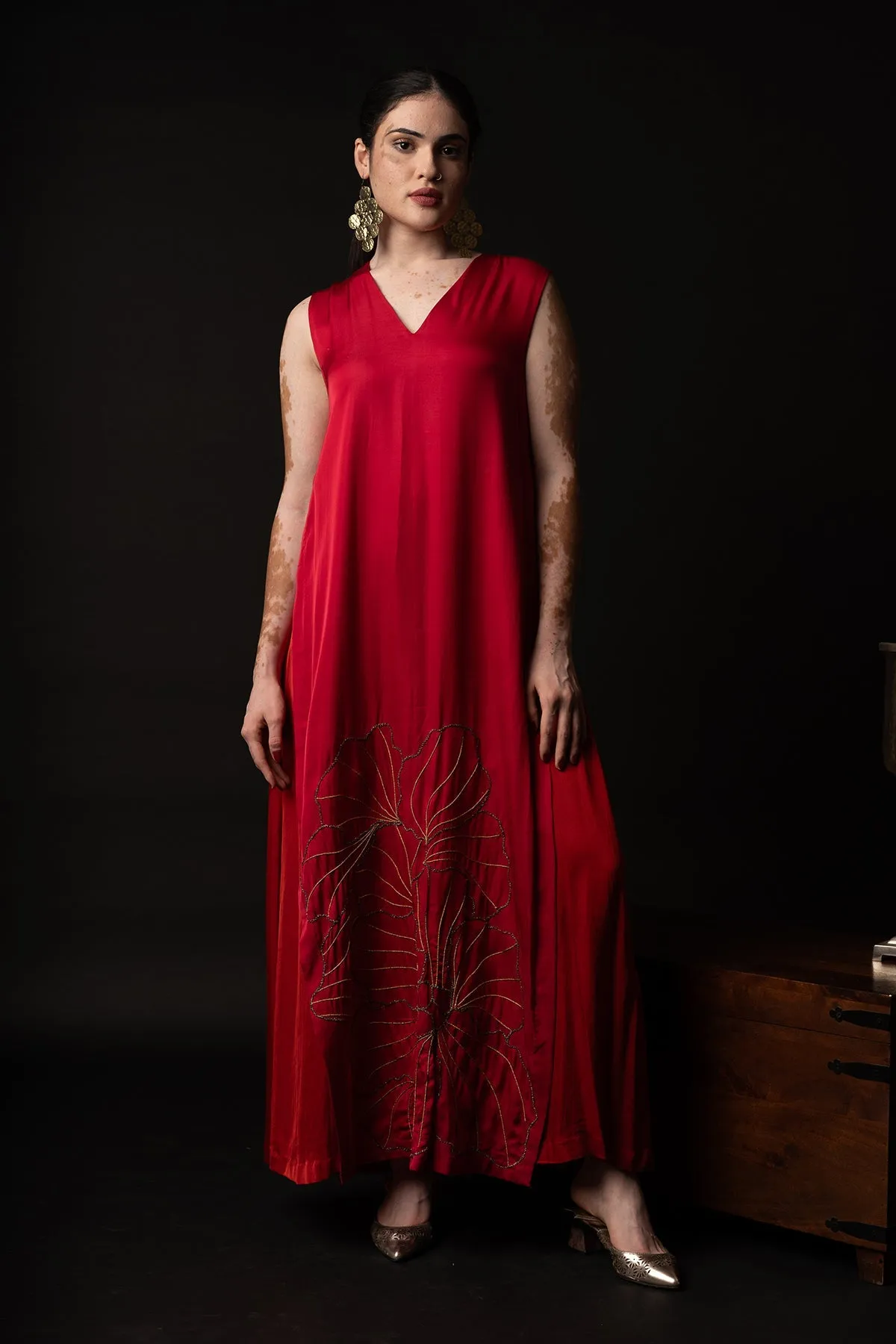 Ombre Embroidered Maxi Dress