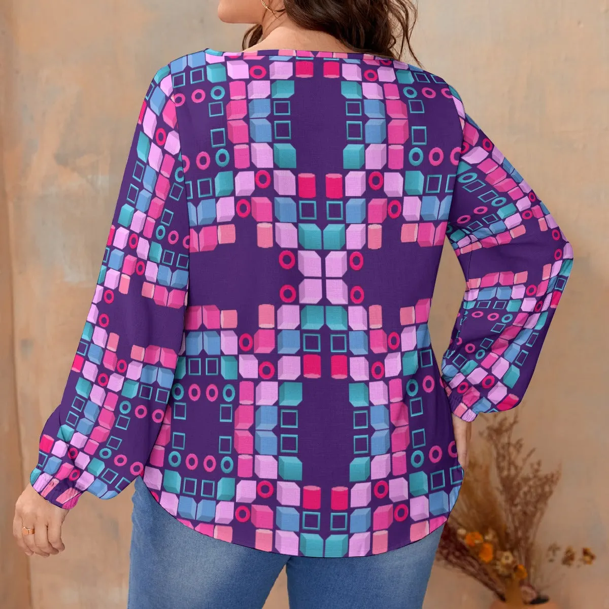 Origen Destination Blouse With Waist-tie (Plus Size)