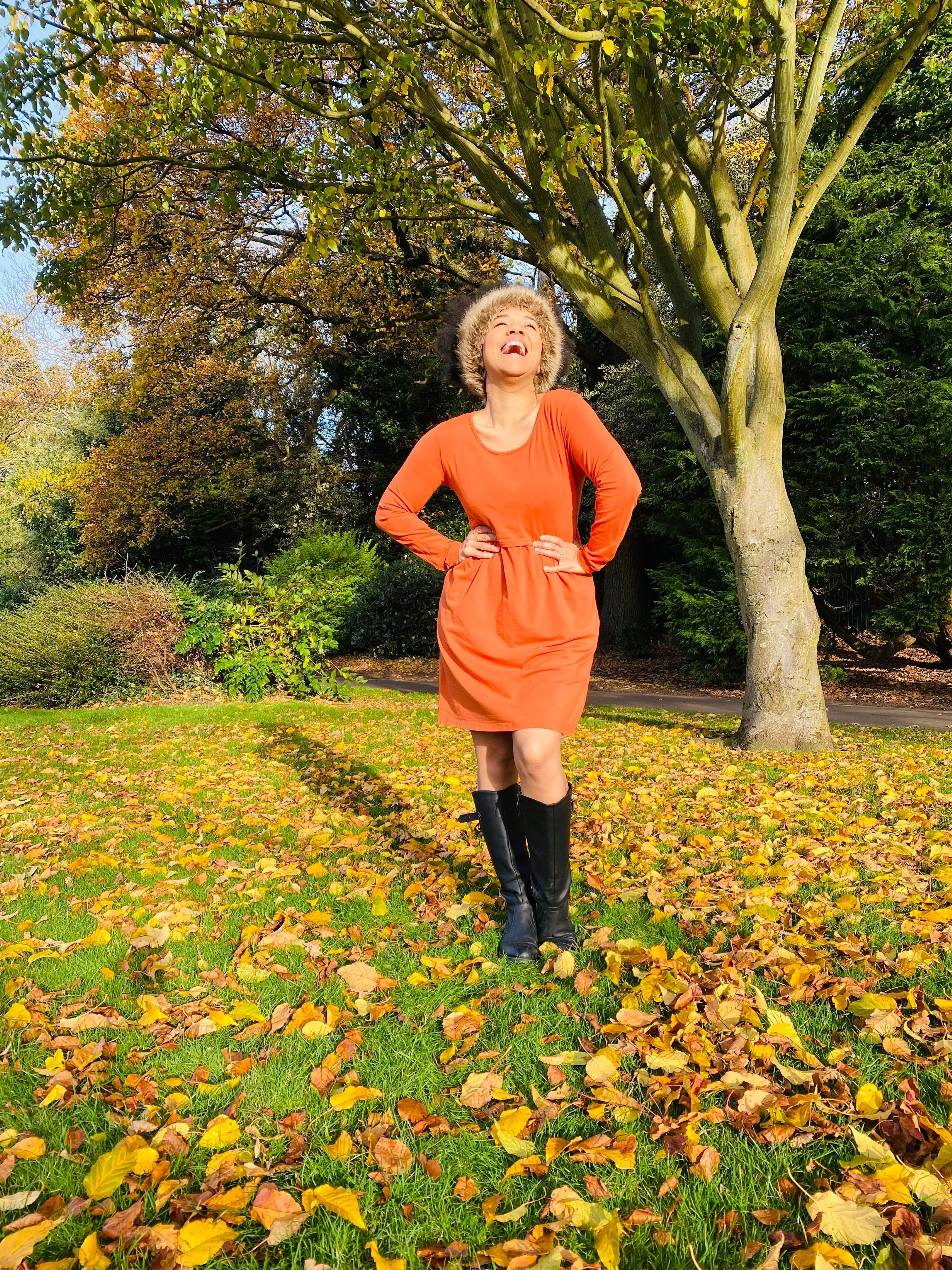 Orla Orange Breastfeeding Skater Dress