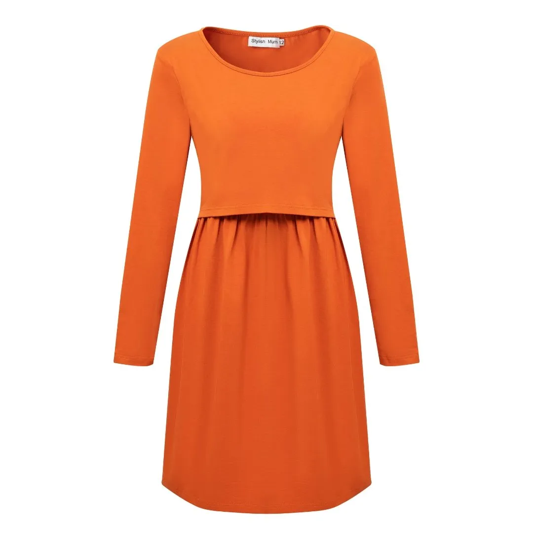 Orla Orange Breastfeeding Skater Dress