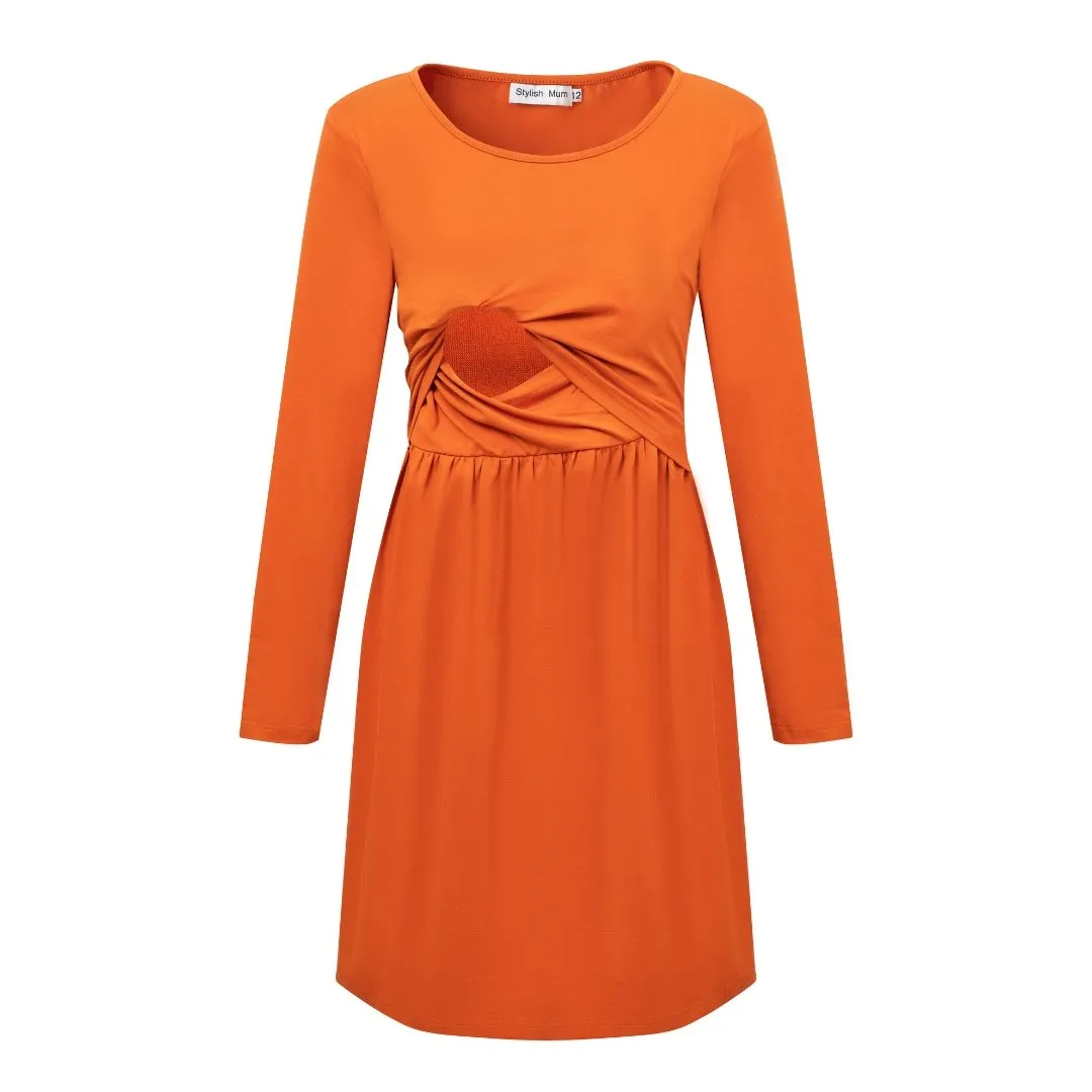 Orla Orange Breastfeeding Skater Dress