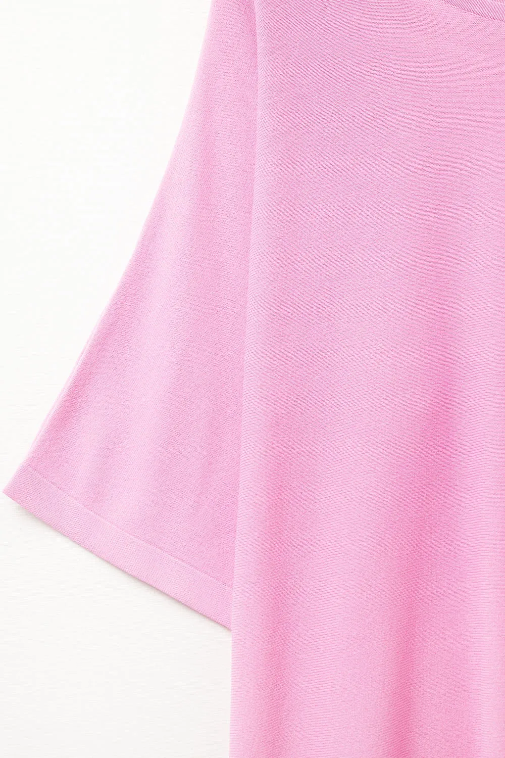 Oversized sweater in fuchsia with Elbow-Length Sleeves