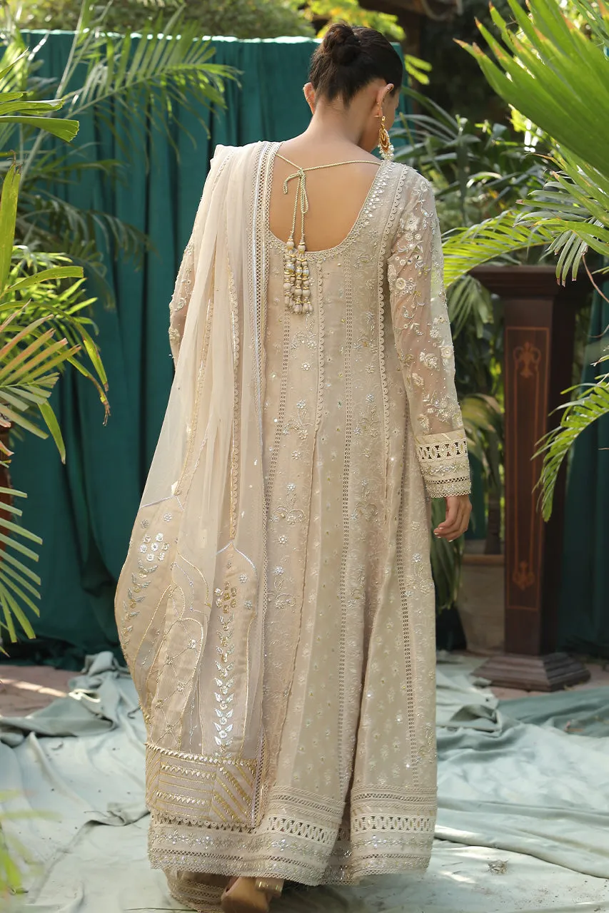 Pakistani Embroidered White Kalidar Pishwas Wedding Dress