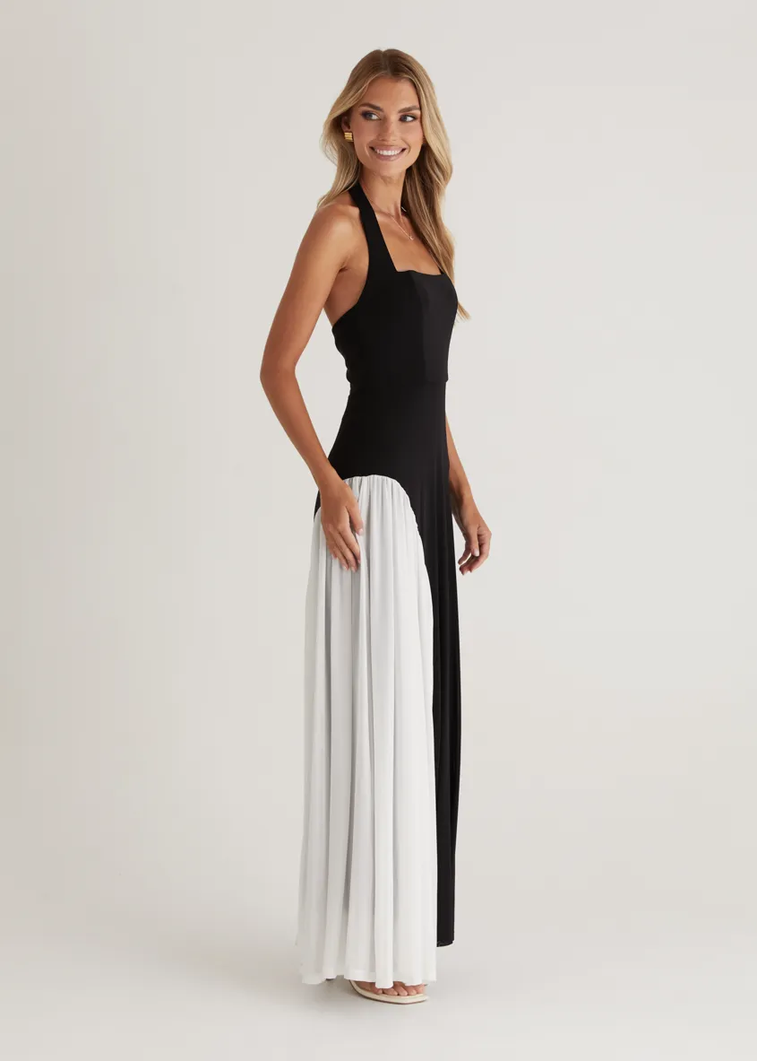 Parissa Halter Maxi Dress - Black