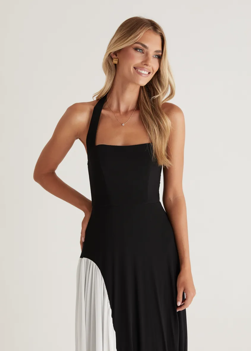 Parissa Halter Maxi Dress - Black
