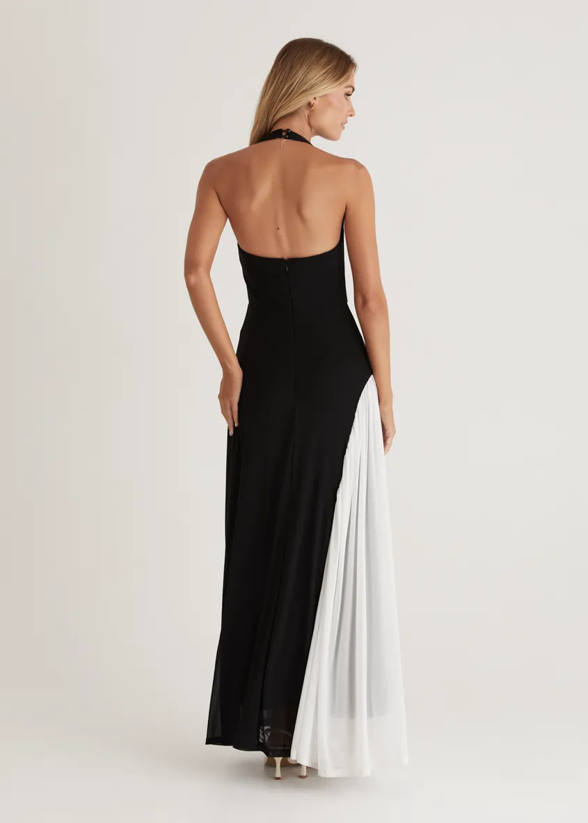 Parissa Halter Maxi Dress - Black