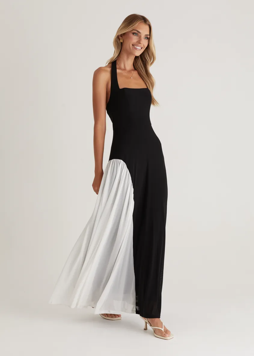 Parissa Halter Maxi Dress - Black