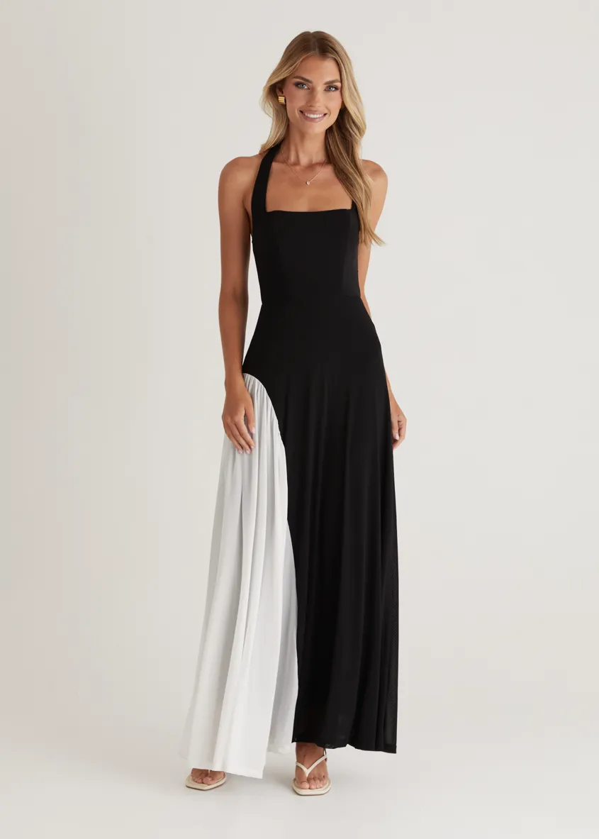 Parissa Halter Maxi Dress - Black