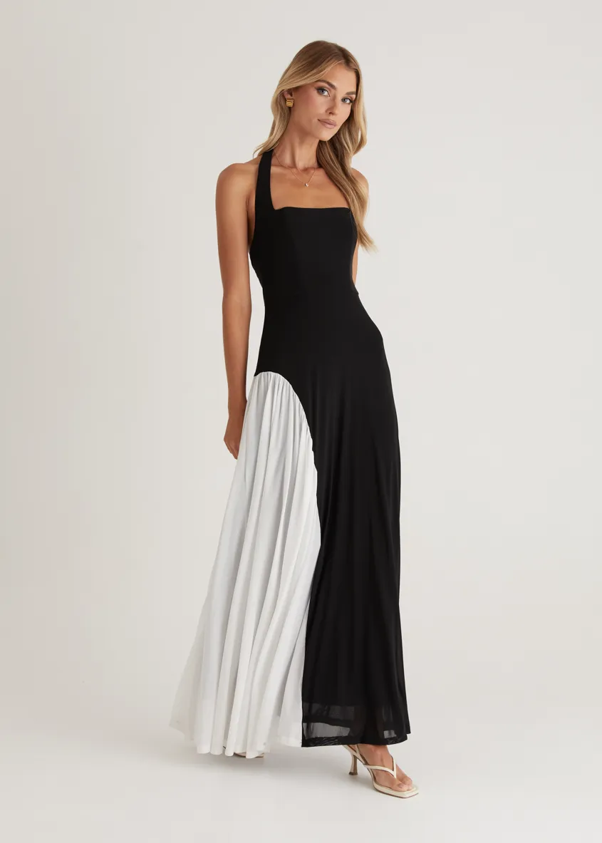 Parissa Halter Maxi Dress - Black