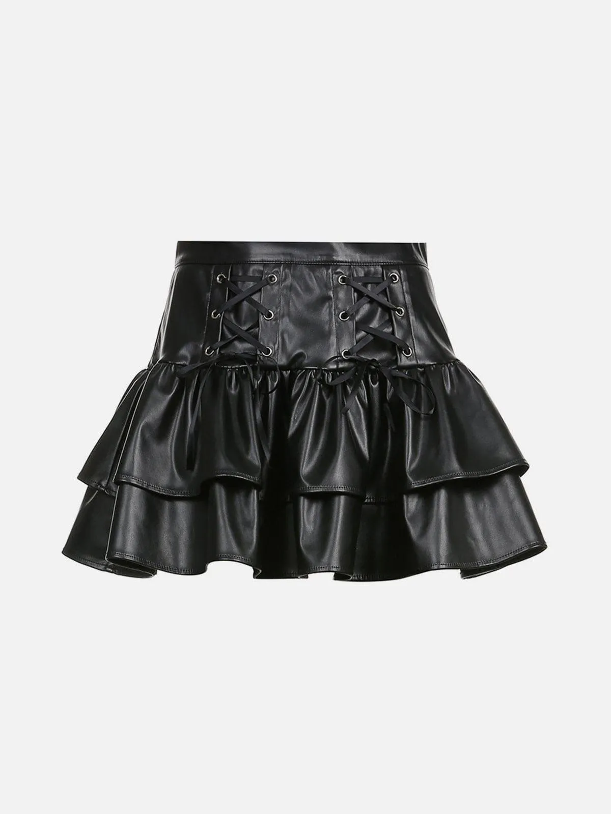 Patchwork Fake Two Pleated Skirt